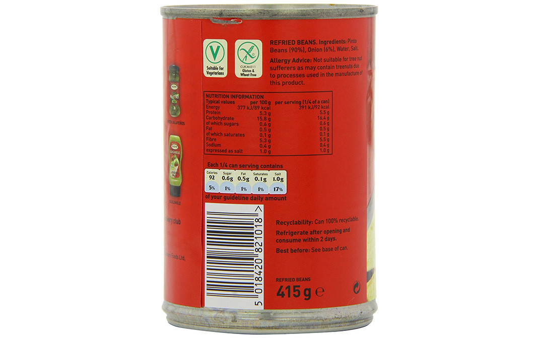 Mexican Discovery Refried Beans - Mild   Tin  415 grams